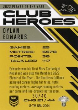 2023 NRL Traders Titanium - Club Heroes Gold #CHG21 Dylan Edwards Back